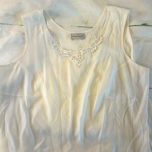 Ivory silky dress cami top